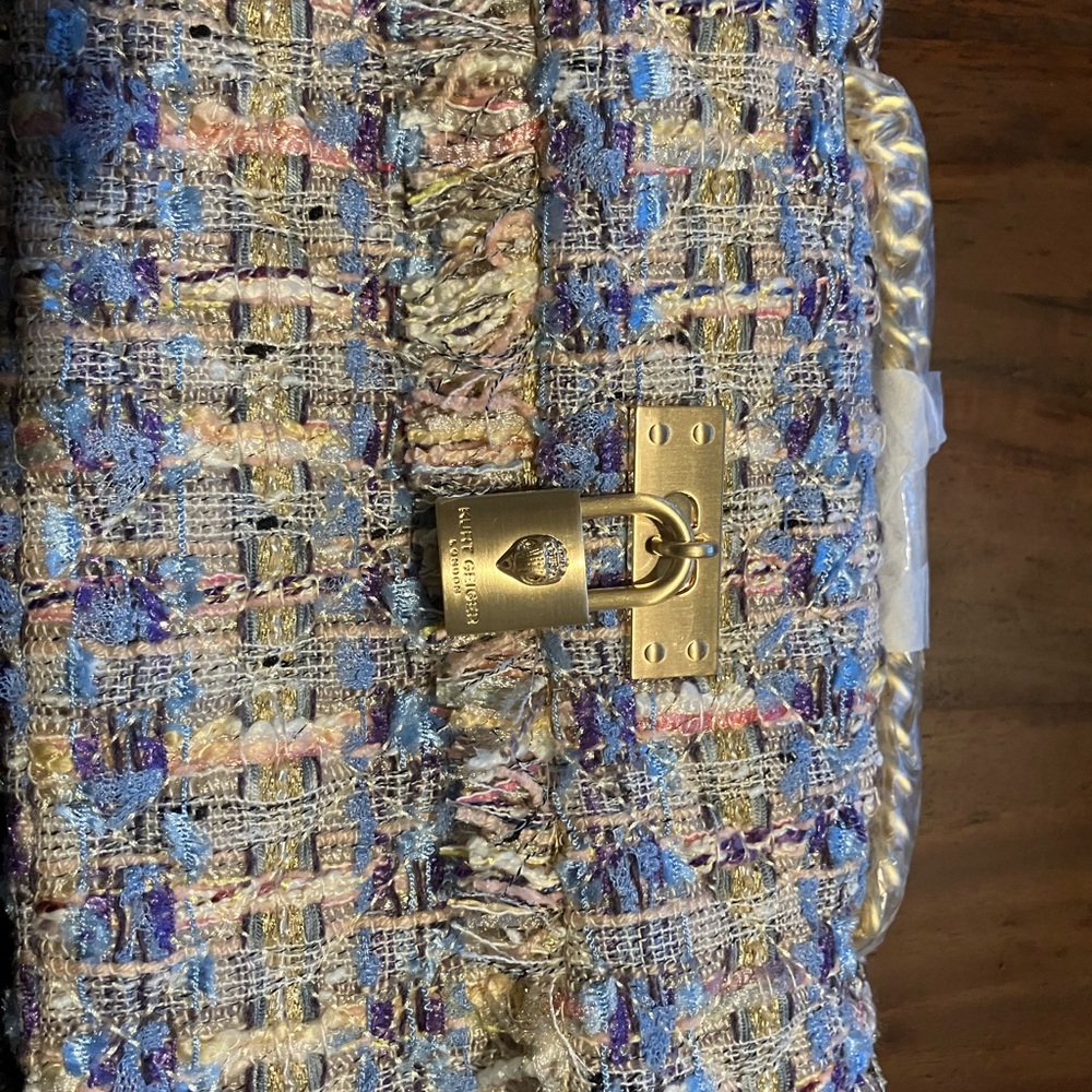 Kurt Geiger Multicolor Tweed Mini BRIXTON BAG with Gold Clasp NEW WITH TAGS - Picture 7 of 8